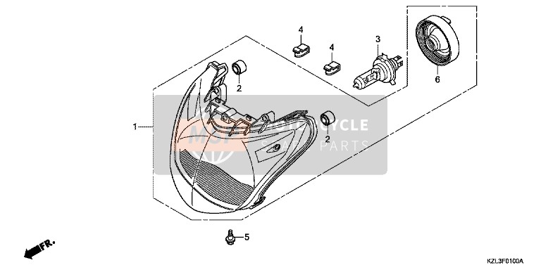 33101KZL841, Gruppo Faro, Honda, 3